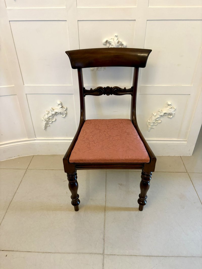 Set of 6 Antique William IV Quality Mahogany Dining Chairs